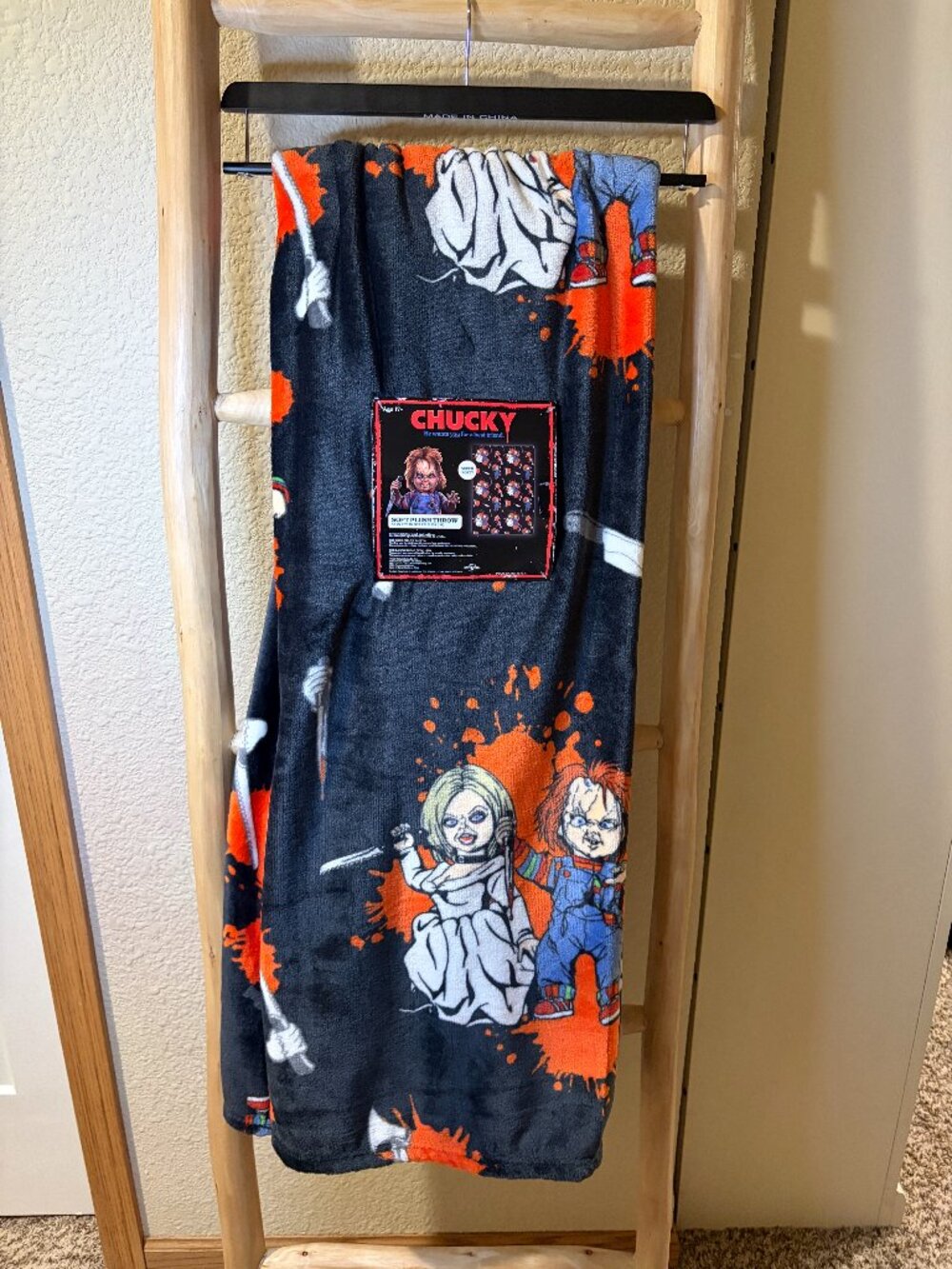 Chucky Tiffany Halloween Plush Throw Blanket Horror Movie 50x70 NWT